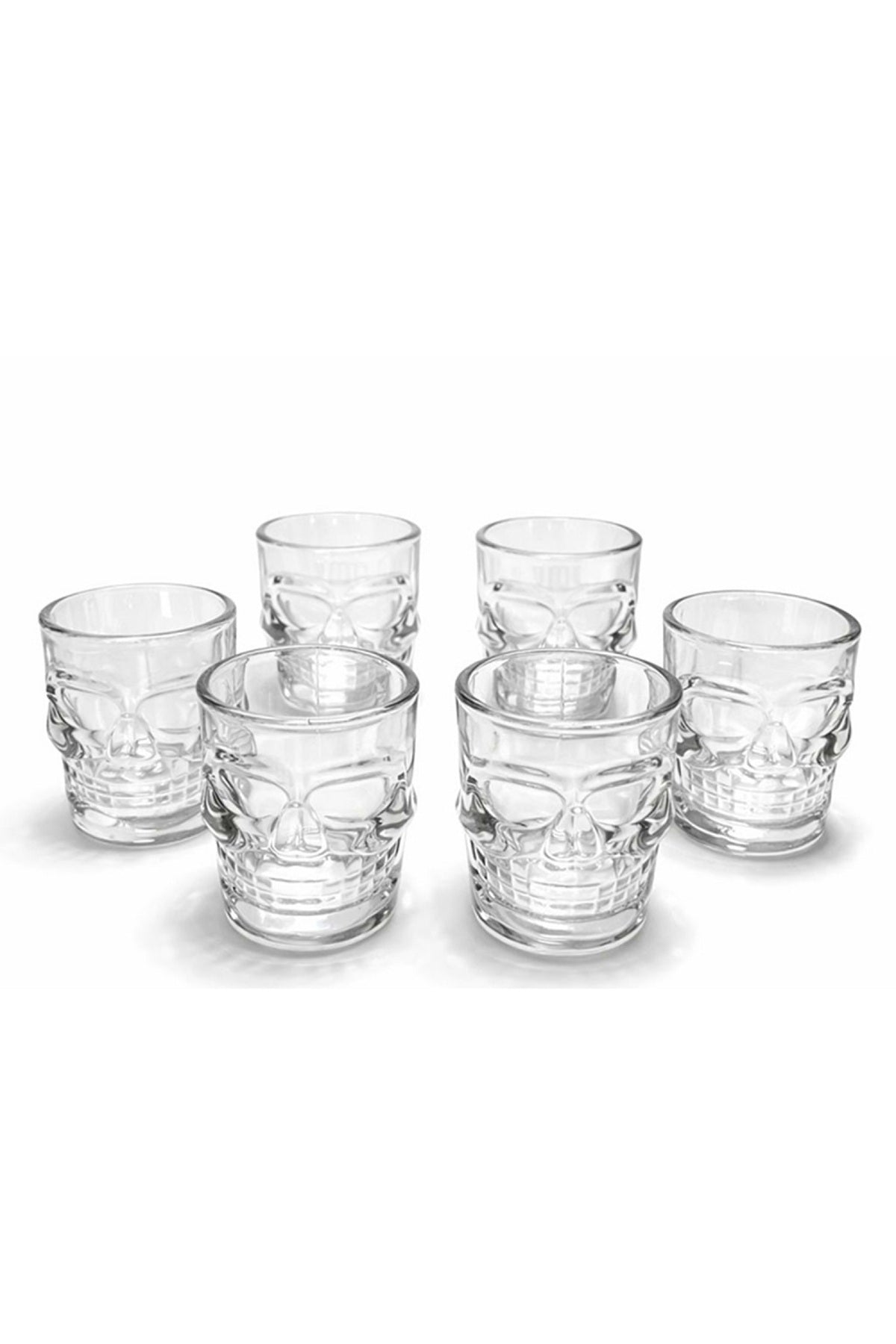 Kuru Kafa Tasarımlı 6'lı Shot Bardak Seti Cam Viski Likör Bardağı Dekoratif Premium