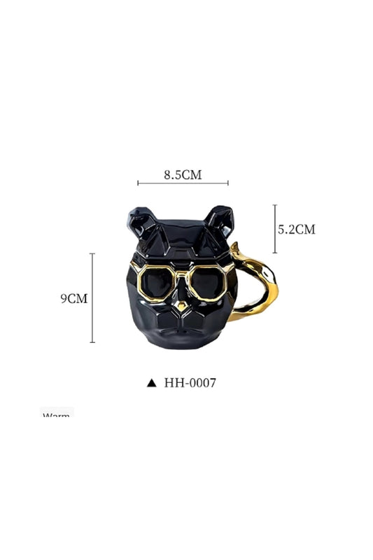 500ml Gözlüklü Pitbul Köpek Tasarımlı Kupa & Meşrubat Bardağı