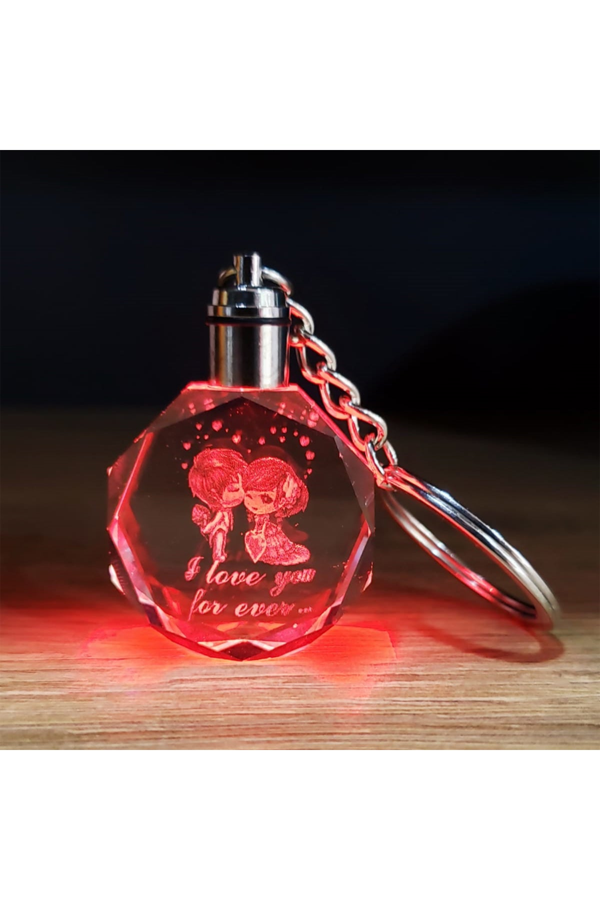 Led Işık I Love You Renk Değiştiren Anahtarlık Zincirleri Severler Sevgililer Günü Hediyesi