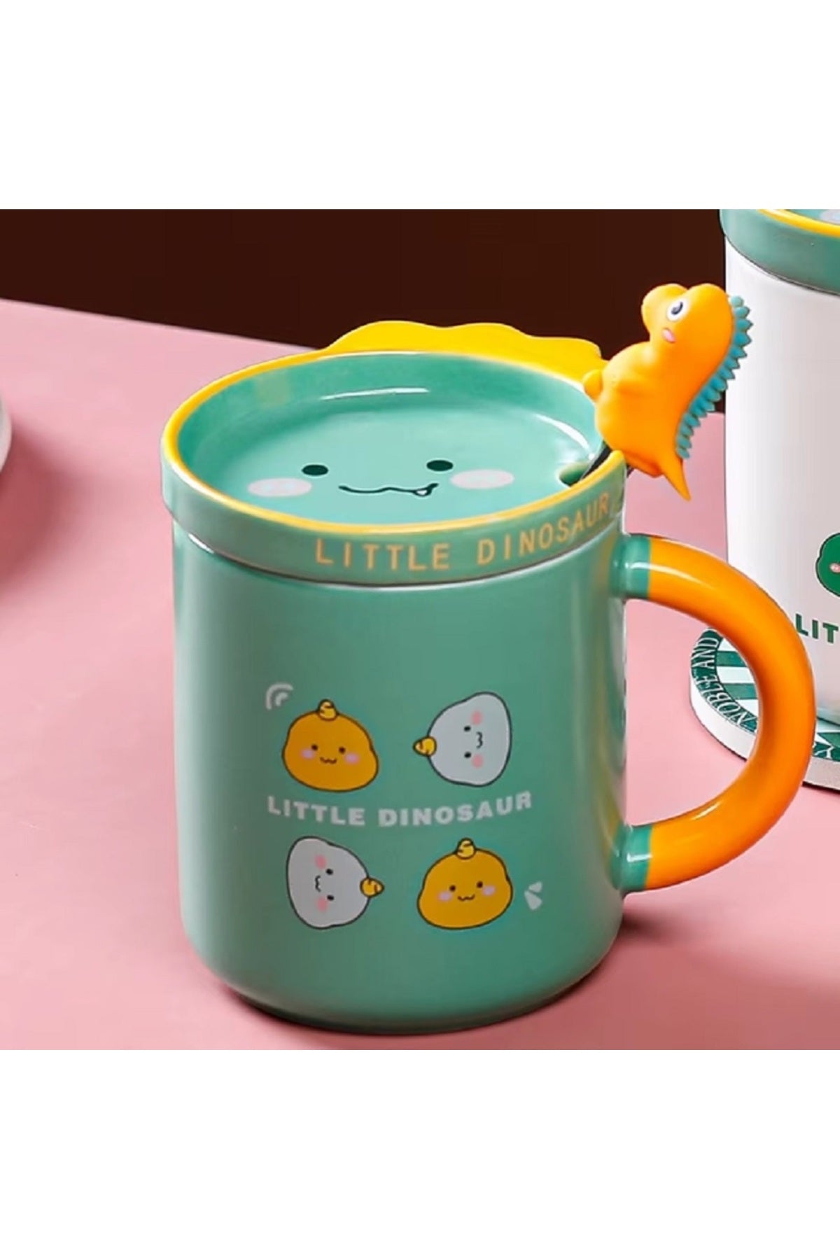 500ml Karikatür Seramik Fincan Yaratıcı Dinozor Kupa Sevimli Isıya Dayanıklı Meşrubar Bardağı