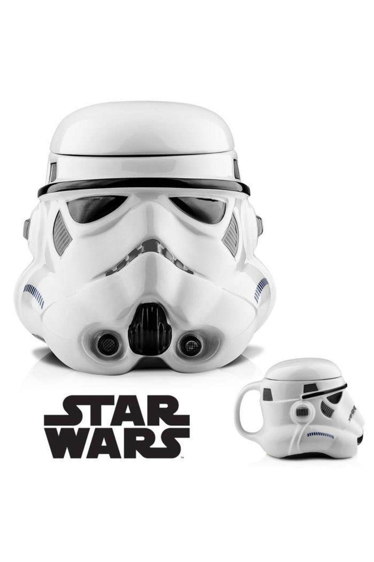 500ml Porselen Kapaklı Star Wars Yıldız Savaşları Stormtrooper Kupa Bardak