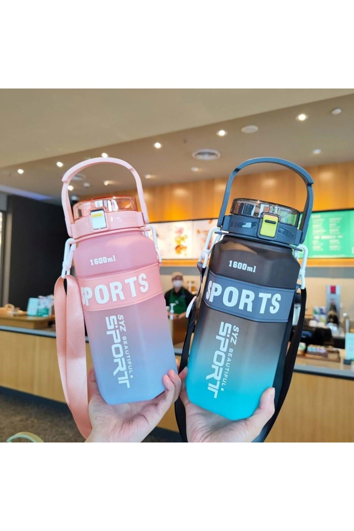 Sport 1600ML Kilitlenebilir Askılıklı Damlatmaz Su Matarası