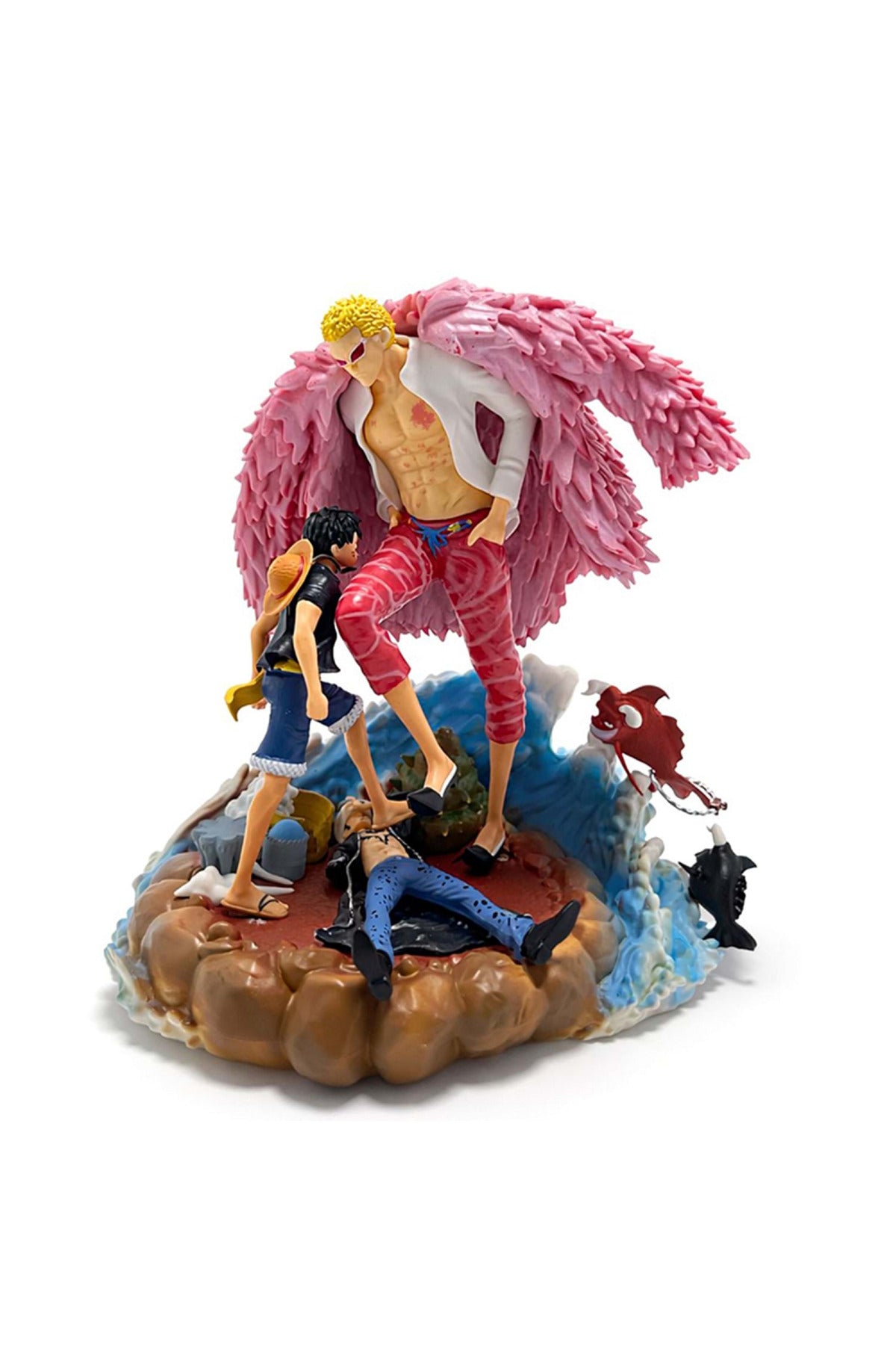 Epik Savaş Sahnesi Erkek Figür Seti One Piece Luffy & Donquixote Detaylı Koleksiyonluk Dekoratif