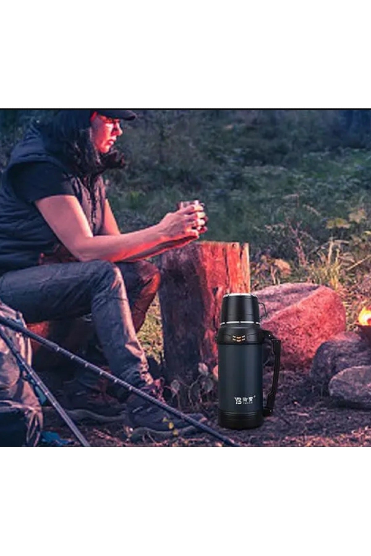 1200ml Yalıtımlı Paslanmaz Çelik Fincan Büyük Kapasiteli Kahve Termos Vakumlu Şişe