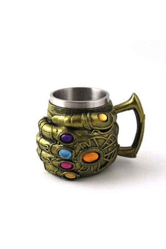 450ml Thanos El Kabartmalı Paslanmaz Çelik Kupa Bardak