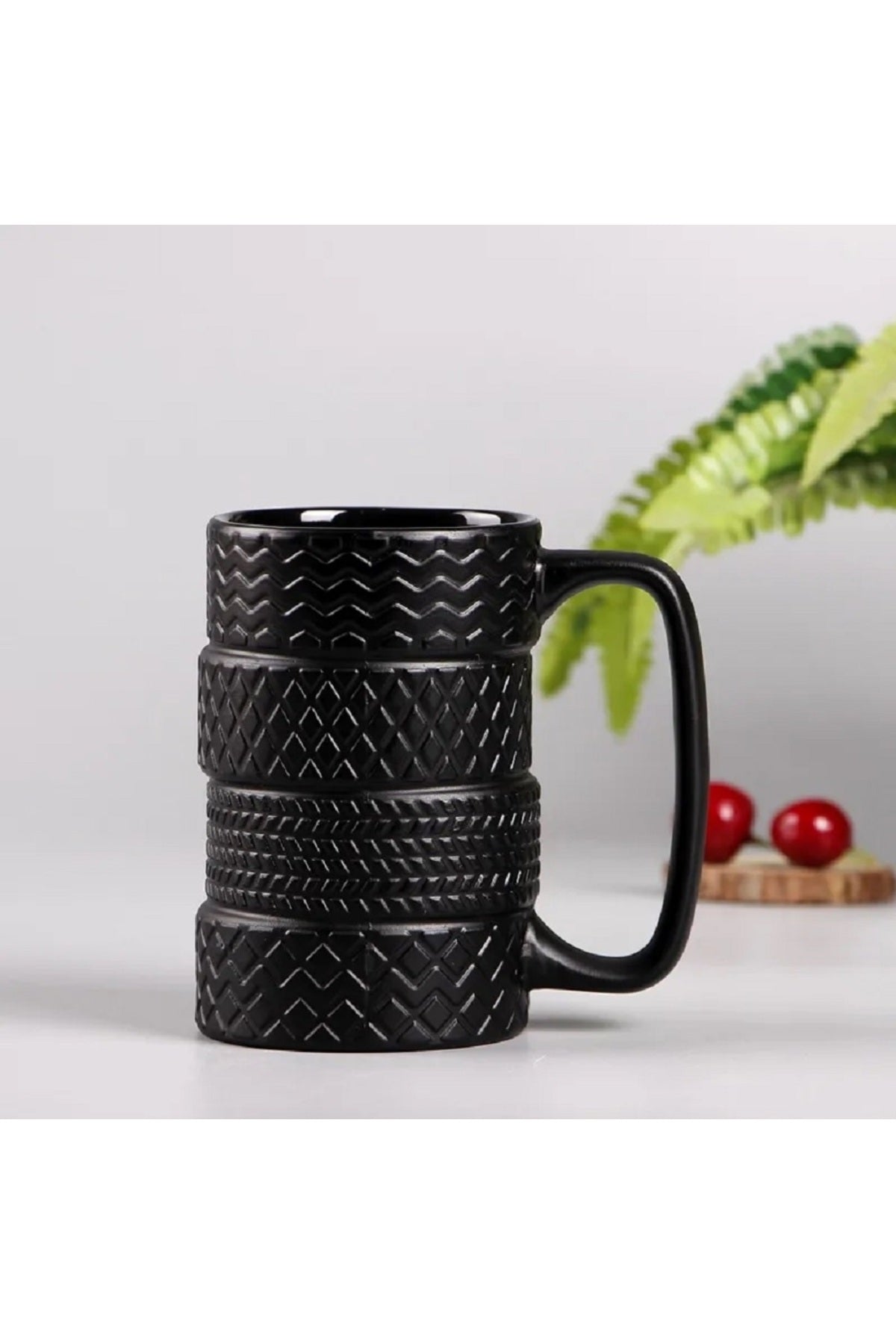 450ml Seramik Lastik Tasarımlı Kabartmalı Kupa Bardak