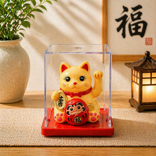 Şans Getiren Altın Kedi Biblo Maneki Neko Dekoratif Figür Feng Shui Mini