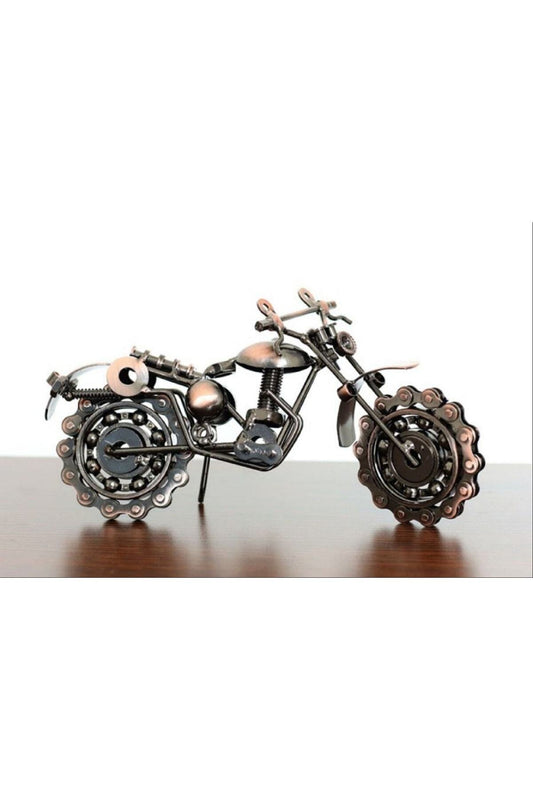 Vintage Ferforje Motosiklet Modeli Süsleme El Yapımı Metal El Sanatları Ev Dekorasyon