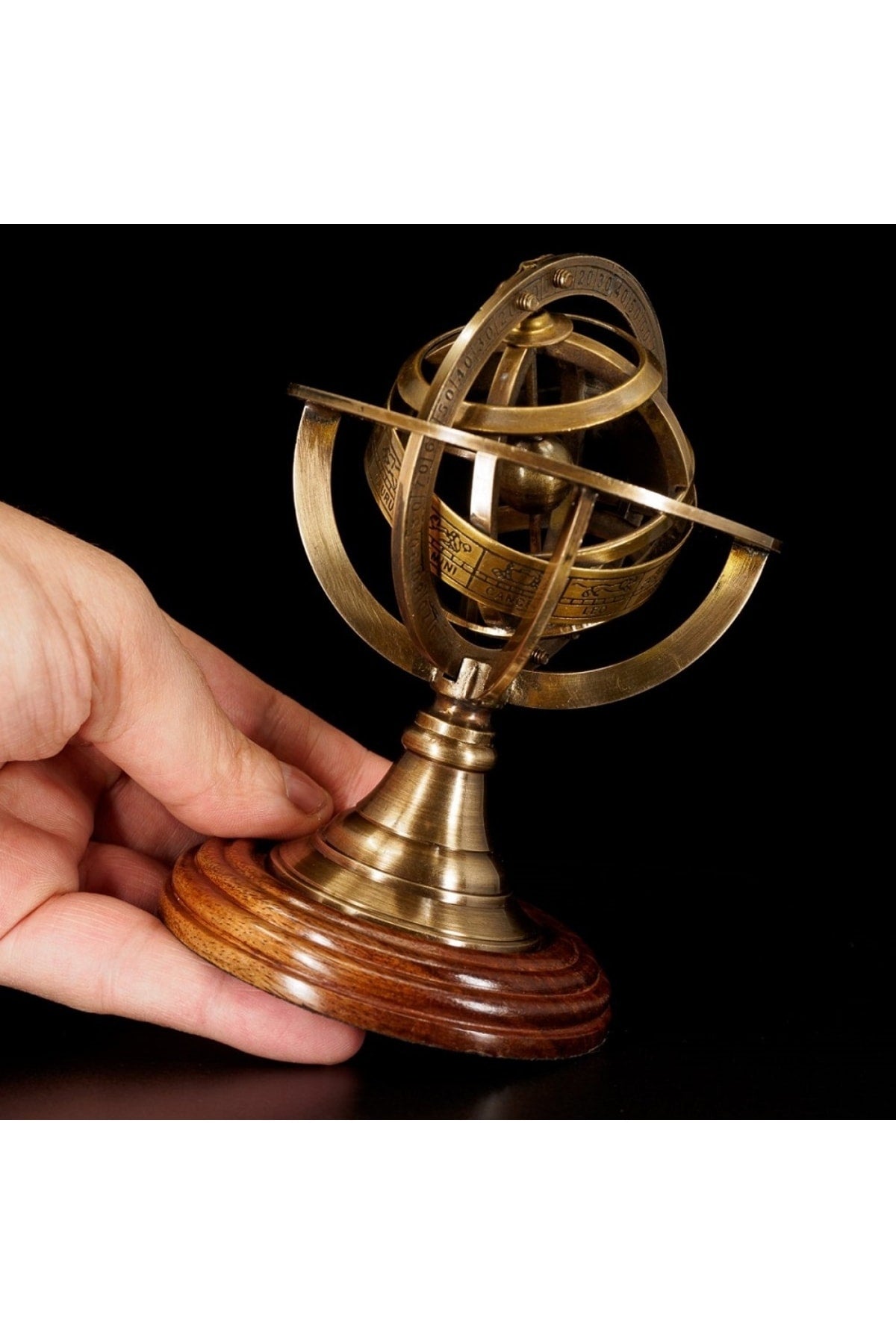 El Yapımı Tamamı Pirinçten Özel Üretim Retro Horoskop 50cm