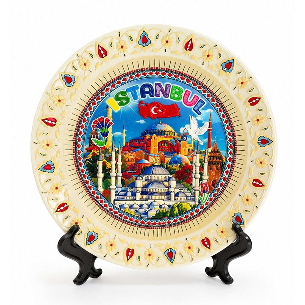 İstanbul Temalı Dekoratif Hediyelik Tabak – 18 Cm