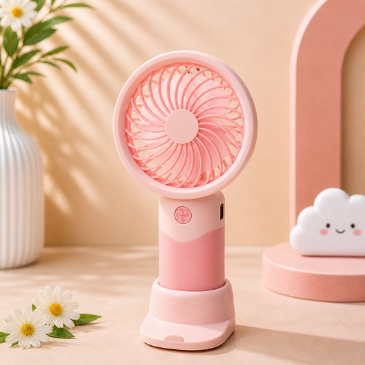 Sevimli Masaüstü Mini Fan USB Şarjlı Taşınabilir Sessiz Kawaii Tasarım El Fanı