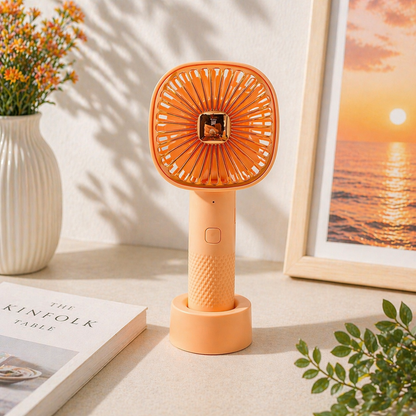 3 Kademeli Şarjlı Taşınabilir El ve Masaüstü Fanı Mini USB Vantilatör Sessiz Güçlü Serinletici