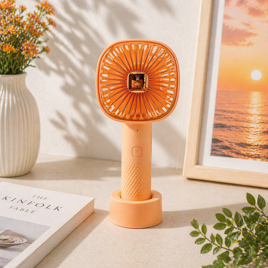 3 Kademeli Şarjlı Taşınabilir El ve Masaüstü Fanı Mini USB Vantilatör Sessiz Güçlü Serinletici
