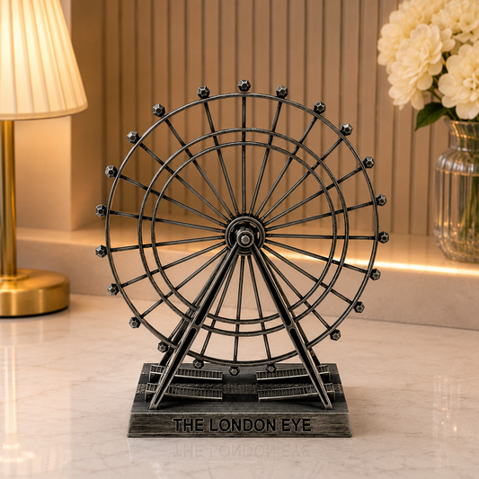 Dekoratif The London Eye Metal Biblo 21 CM | Modern Masa Üstü Londra Dönme Dolap Dekoru