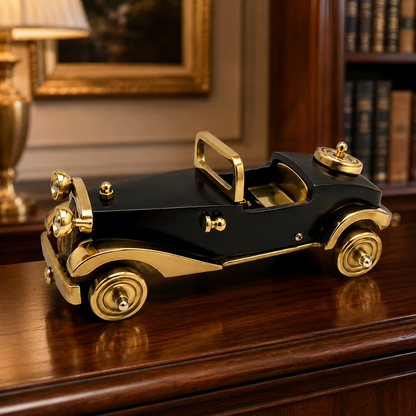 Ürün Başlığı: Nostaljik Siyah Gold Dekoratif Klasik Araba Modeli 24x10 Cm