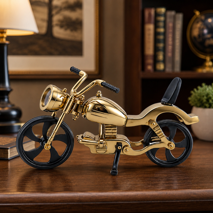 Gold Siyah Dekoratif Metal Motosiklet Modeli Masaüstü Obje