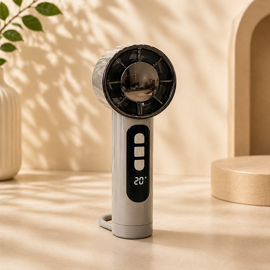 Dijital Ekranlı Mini Fan USB Şarjlı Taşınabilir Sessiz Güçlü El Fanı Premium Tasarım
