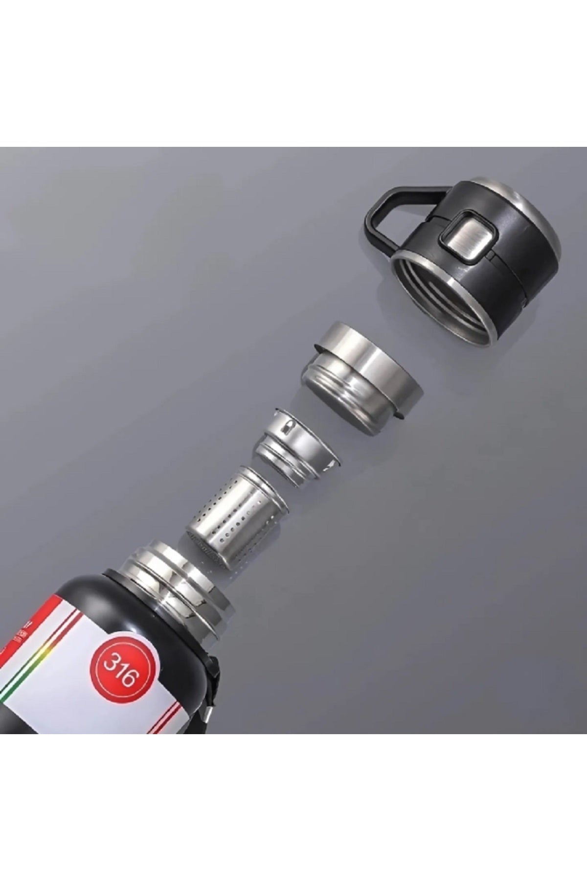 1000ml Vakumlu Bardaklı Paslanmaz Çelik Termos