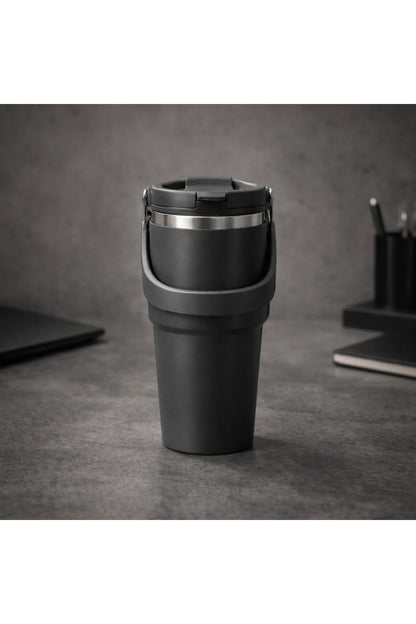 700 Ml Taşıma Kulplu Çelik Termos Mug Vakumlu Isı Yalıtımlı Sızdırmaz Dayanıklı Bardak