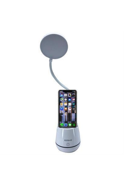 Kalemlikli Telefon Tutacaklı Şarjlı Dokunmatik 3 Mod Esnek Başlıklı Dimmerli Led Masa Lambası