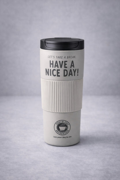 Have A Nice Day 600 Ml Çelik Termos Mug Çift Katmanlı Isı Yalıtımlı Sızdırmaz Bardak