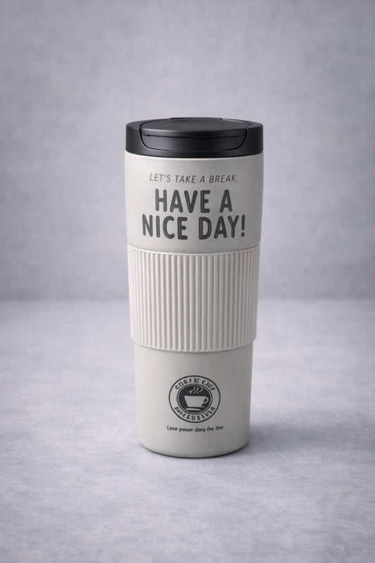 Have A Nice Day 600 Ml Çelik Termos Mug Çift Katmanlı Isı Yalıtımlı Sızdırmaz Bardak