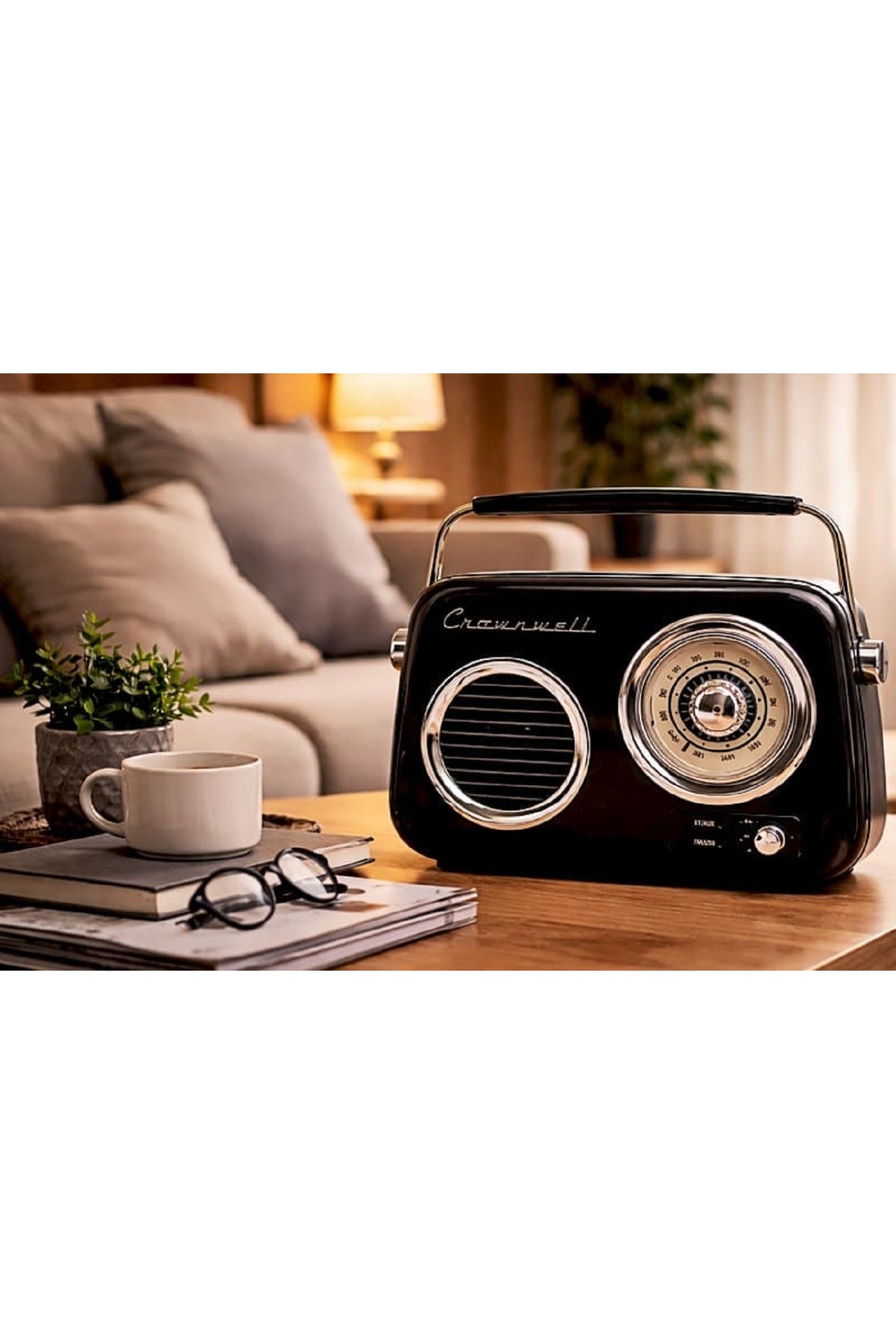 Retro Bluetooth Hoparlör Nostaljik Radyo Tasarımlı Taşınabilir USB FM Destekli Vintage Speaker