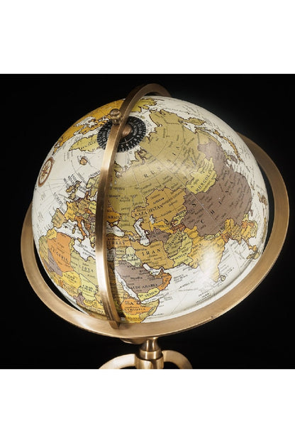 Özel Tasarım Viktoryen Dönem Pusulalı Pirinç İşleme Büyük Boy Retro Dünya Küre