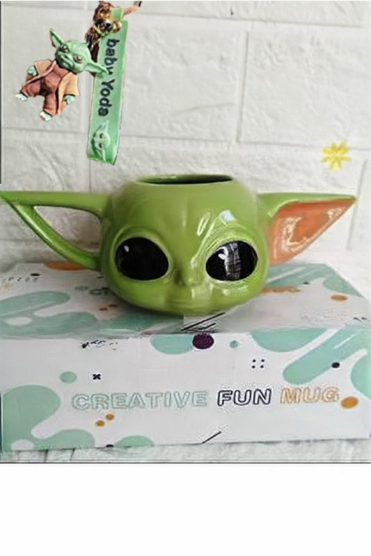300ml Sevimli 3d Baby Yoda Seramik Özel Kupa Bardak Baby Anahtarlık Hediye
