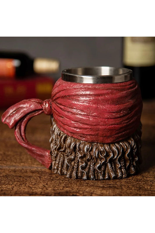Viking 3d Korsan Kafatası Paslanmaz Çelik 500ml Kabartmalı Kupa Bardak