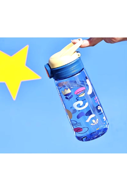 600ml Sevimli Karikatür Taşınabilir Çocuklar İçin Pipetli Matara&Suluk