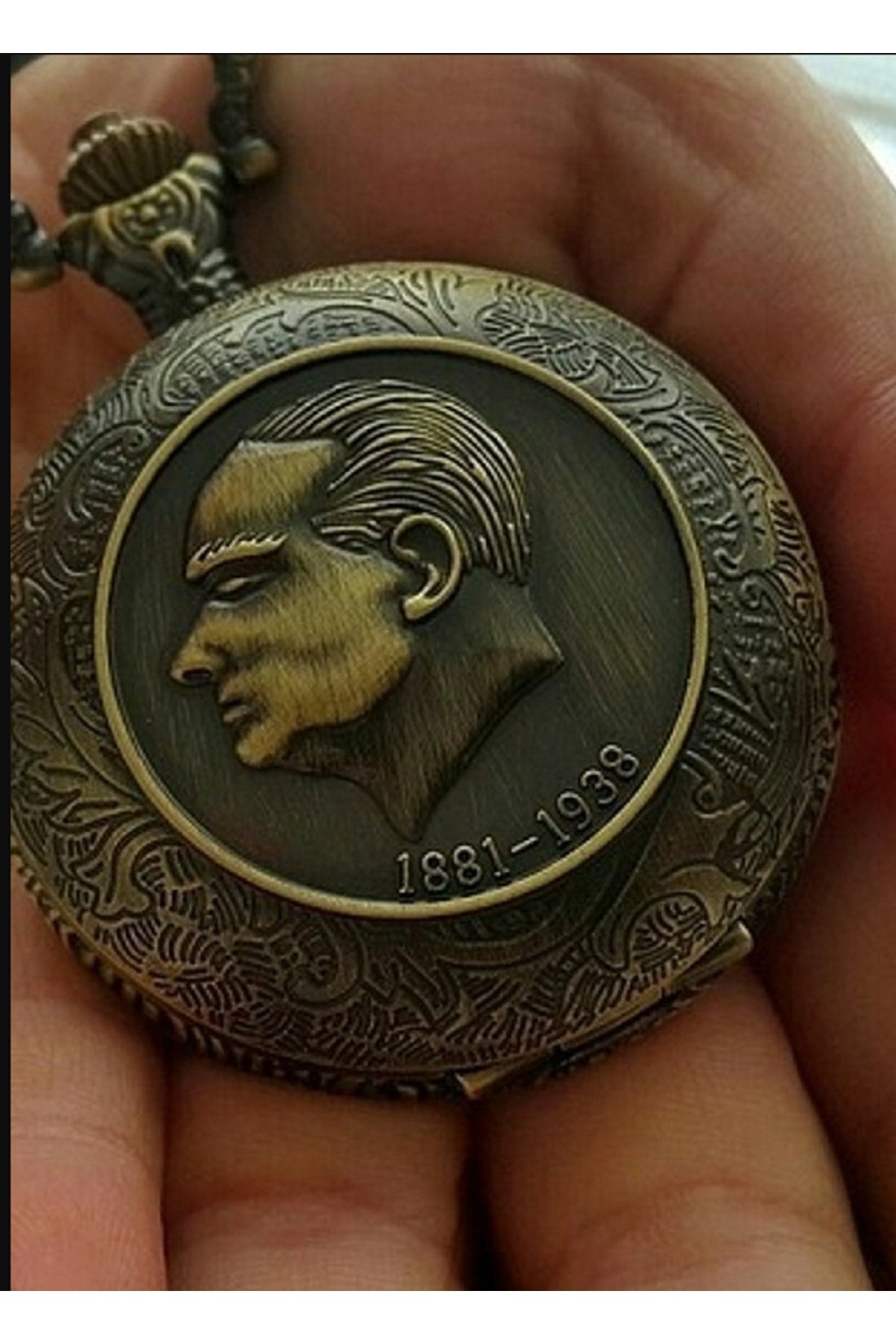Mustafa Kemal Atatürk Temalı Zimcirli Köstekli Cep Saati