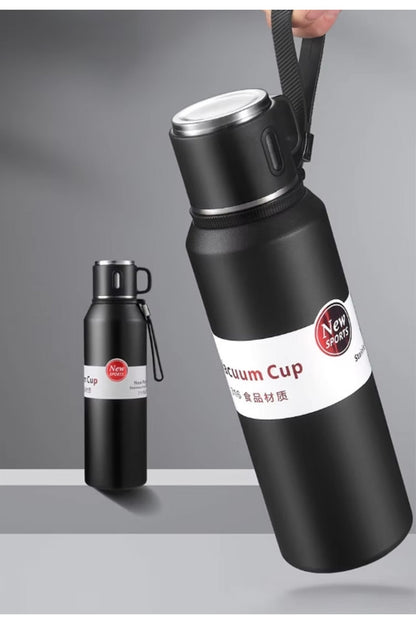 1000ml Vakumlu Bardaklı Paslanmaz Çelik Termos
