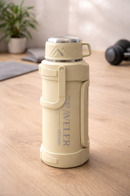 1200 Ml Çift Katmanlı Vakumlu Çelik Termos Taşıma Saplı Sızdırmaz Outdoor Büyük Boy