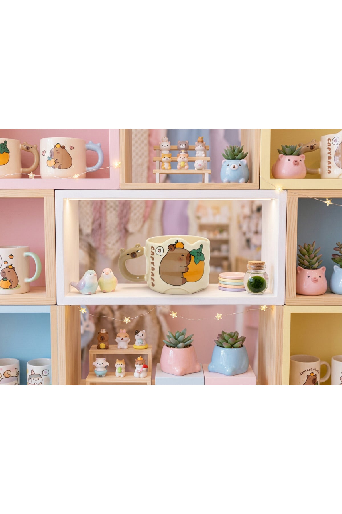 Kawaii Kapibara Tasarımlı Kulplu Kupa Bardak