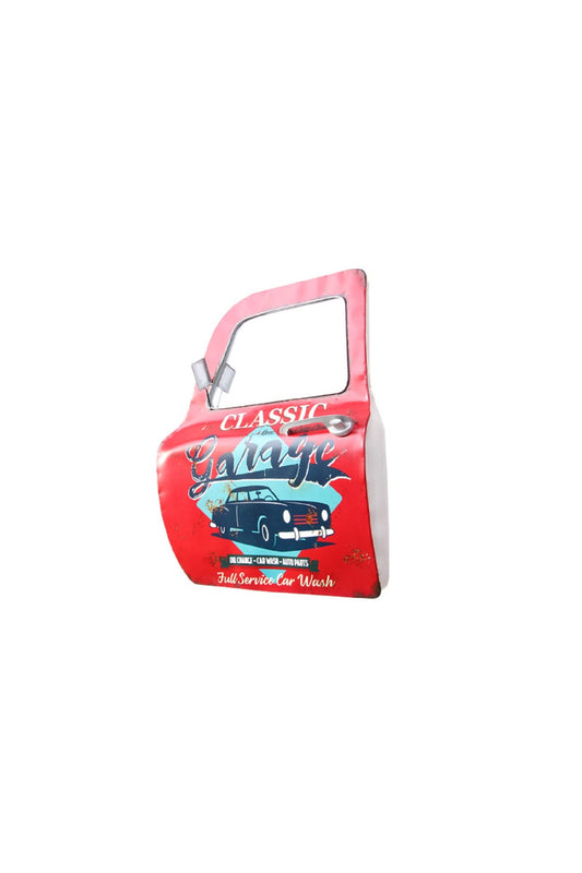 Dekoratif Classic Garage Temalı Kırmızı Araba Kapısı Ayna Süsler Ev Oturma Odası TV kabine Masaüstü