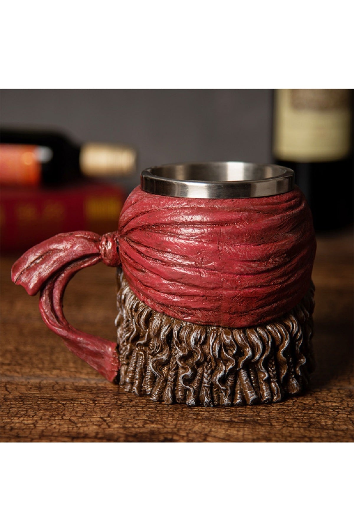Viking 3d Korsan Kafatası Paslanmaz Çelik 500ml Kabartmalı Kupa Bardak