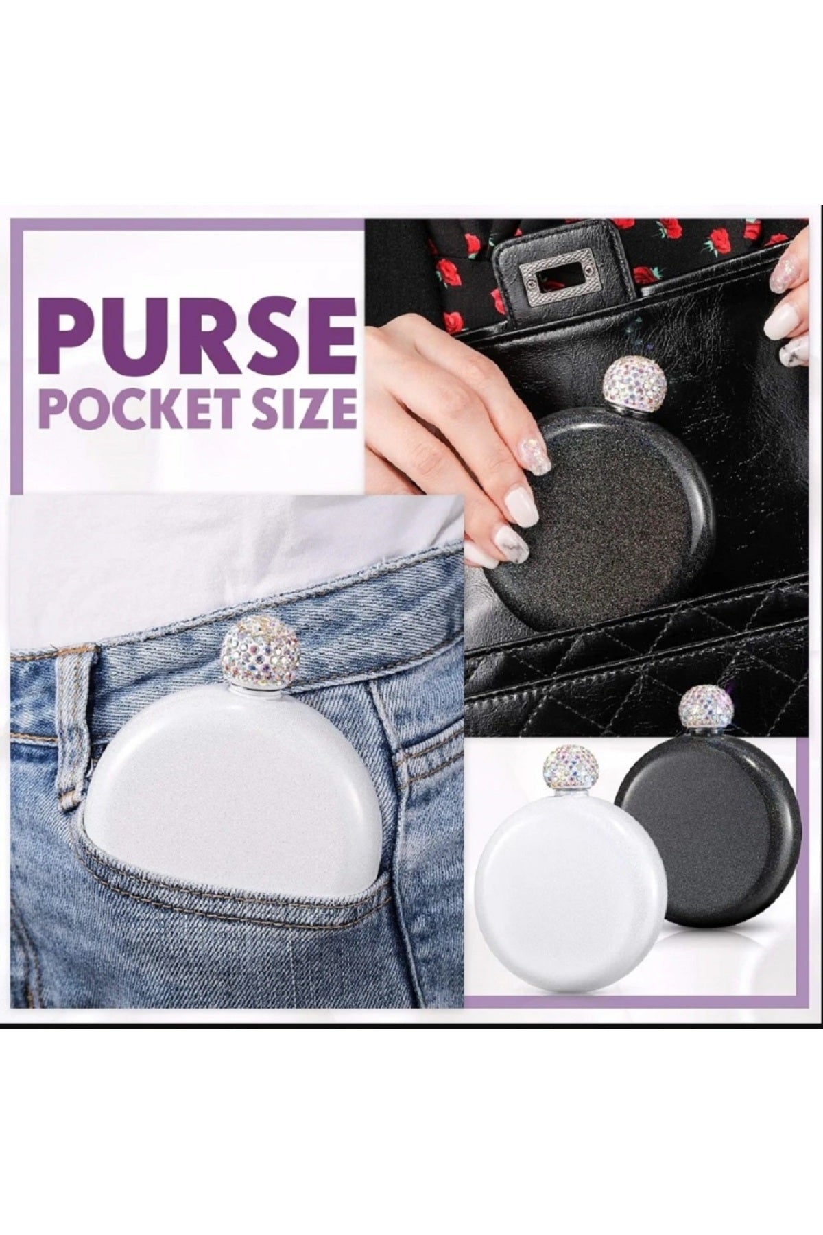 5 OZ Elmas Şarap Viski Flask Paslanmaz Çelik Yuvarlak Tiryakisi Alkol Şişe Taşınabilir Matara