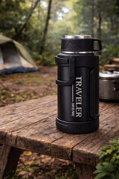 2000 Ml Çift Katmanlı Vakumlu Çelik Termos Taşıma Saplı Sızdırmaz Outdoor Büyük Boy