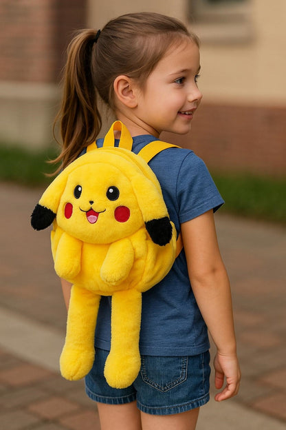 Sevimli Karikatür Kawai Pikachu Peluş Sırt Çantası