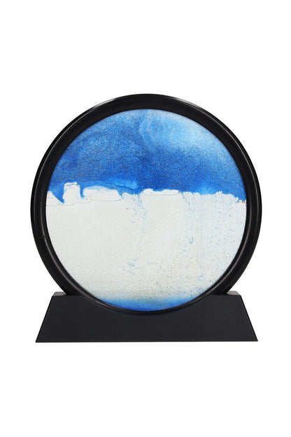 Mavi- 3d Cam Hareketli Kum Sanat Yaratıcı Sandscape Hareket Ekran Akan Kum Si?yah Çerçeve