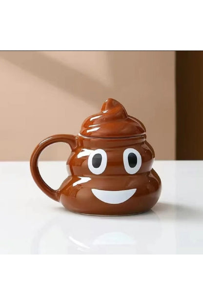 450ml Karikatür Gülümse Poop Kupa Çay Kahve Kupası Komik Mizah Hediye 3D Kupalar Handgrip Drinkware