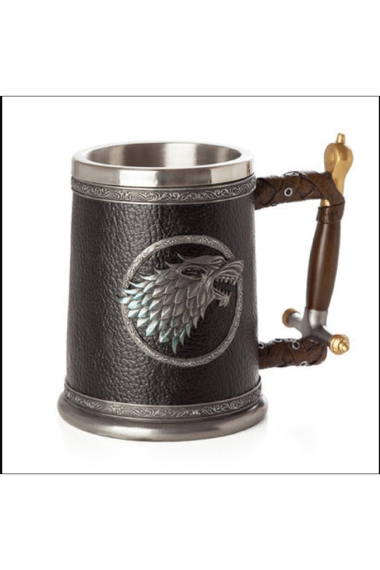 Vintage Ortaçağ Winter İs Coming Stark 500ml Paslanmaz Çelik Kabartmalı Kupa Bardak