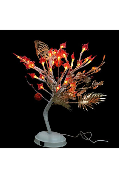 24LED Masa Lambası Gül Çiçek Ağacı USB Gece Işıkları Noel Dekorasyon Hediye Çocuk Odası Aydınlatma
