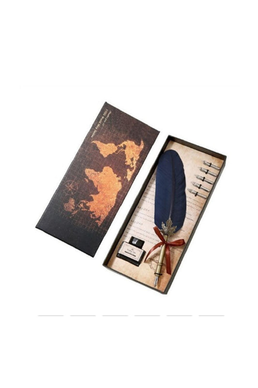 1 Takım Taşınabilir Dayanıklı Düğün Hediyeleri Retro Klasik Doku Pratik Kaligrafi Tüy Divit Kalem