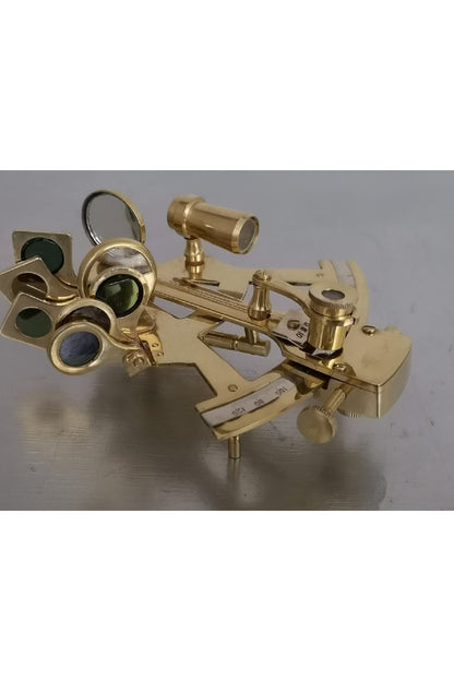 Stanley London 1890 Ahşap Kutulu Pirinç Sextant / Opitk Seyir Cihazı