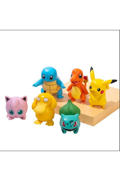 Pokemon Rakamlar Anime Modeli 6 Stilleri Pikachu Charmander Psyduck Squirtle Jigglypuff Bulbasaur
