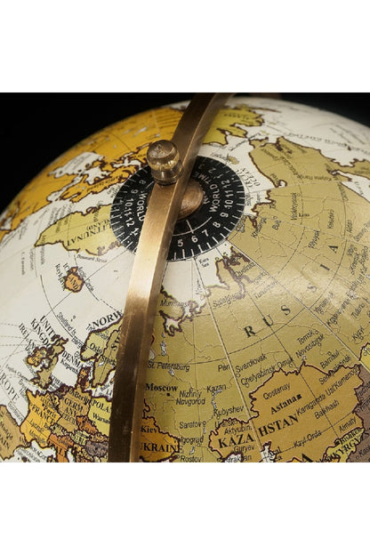 Özel Tasarım Viktoryen Dönem Pusulalı Pirinç İşleme Büyük Boy Retro Dünya Küre