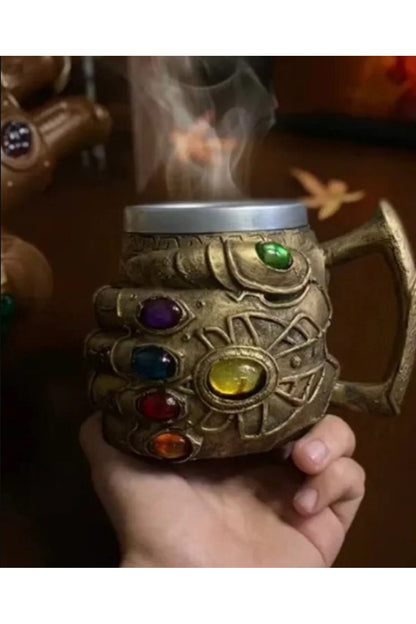 450ml Thanos El Kabartmalı Paslanmaz Çelik Kupa Bardak