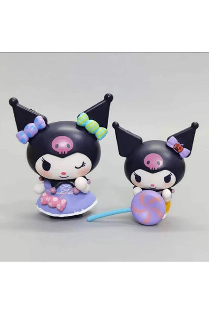 6/Takım Sanrio Anime Figürü 7Cm Childrens Kuromi Sevimli Koleksiyon Kawaii